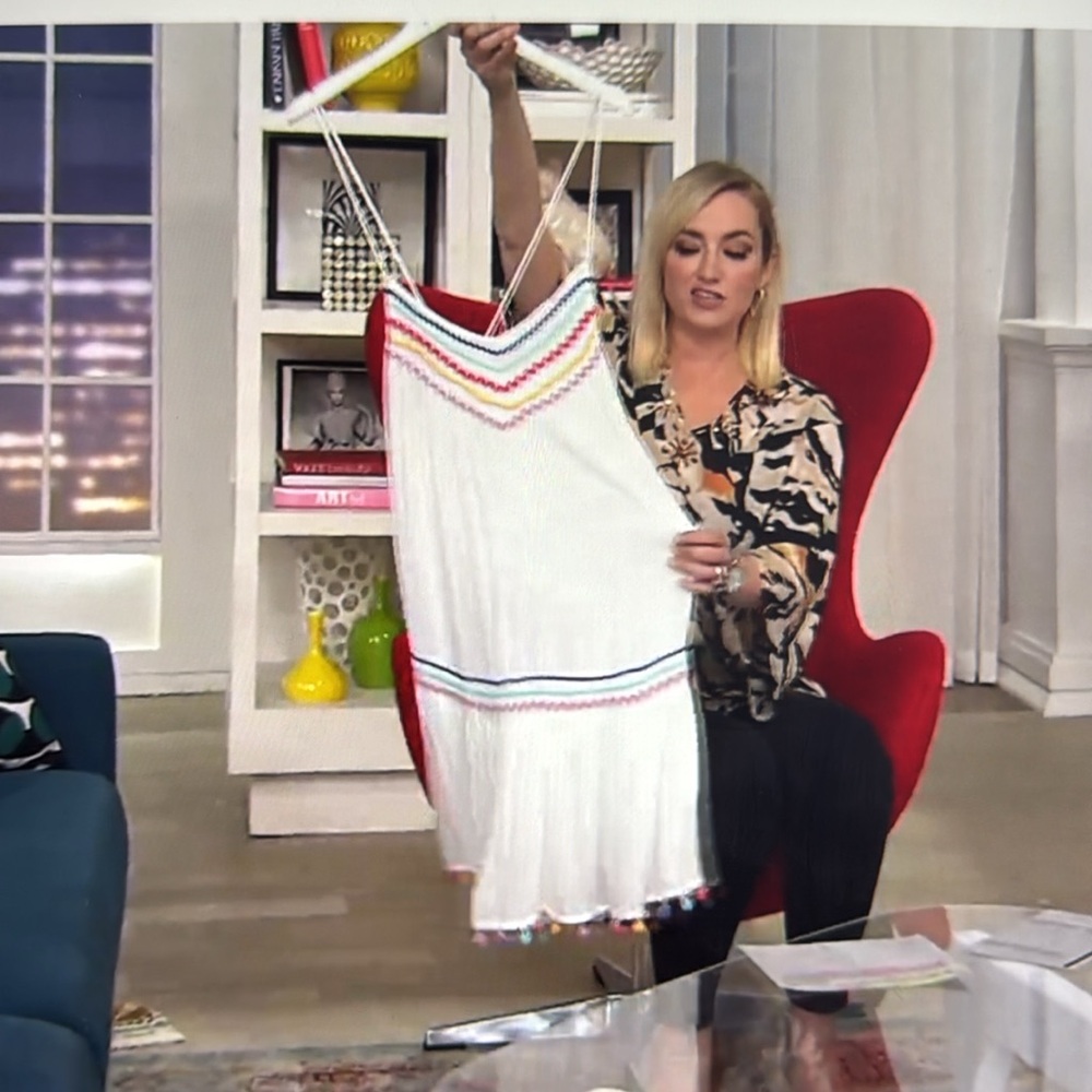 Nanette Lepore 🤍 White Dress with Pom-Poms